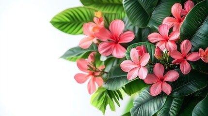 Aufkleber - Tropical plant flower bush tree isolated on white background with clipping path : Generative AI