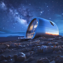Wall Mural - interstellar observatory 3d rendering - piercing the veil of deep space
