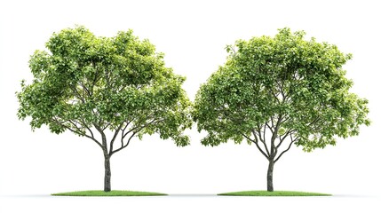 Aufkleber - Trees isolated on white background tropical trees isolated used for design advertising and architecture : Generative AI