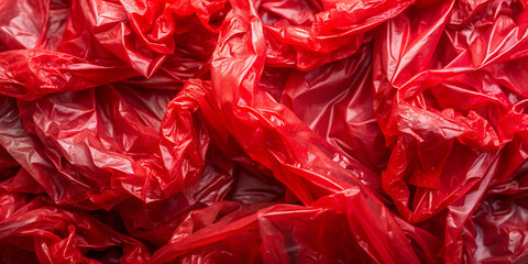 Wall Mural - texture crumpled red plastic bag