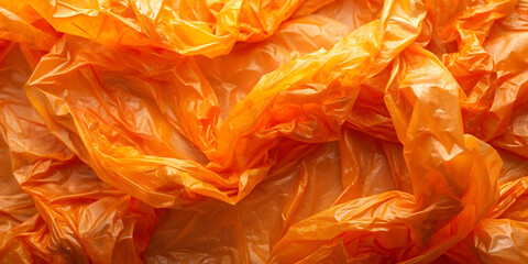 Wall Mural - texture crumpled orange plastic bag