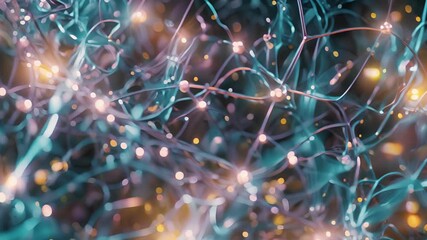 Wall Mural - Fluorescently labeled proteins resembling a tangled web demonstrating the intricate connections within a signal transduction network.