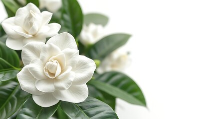 Wall Mural - gardenia flower white background isolated : Generative AI