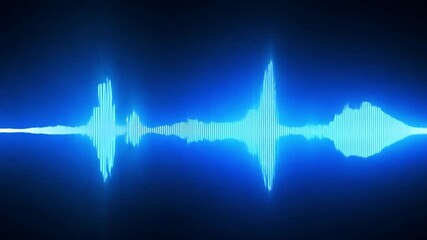 Leinwandbilder - A vibrant blue representation of sound waves illustrates the fluctuations and frequencies of audio signals.