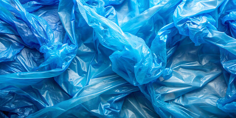 Wall Mural - texture crumpled blue plastic bag