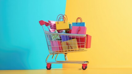 Online shopping cart filled with items, ready for checkout, illustrating the final purchase step.