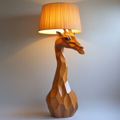 Wall Mural - A lamp made of a giraffe with the shade on it, AI