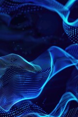 Wall Mural - A close-up shot of a wave of blue light, perfect for use in technology or science-related projects