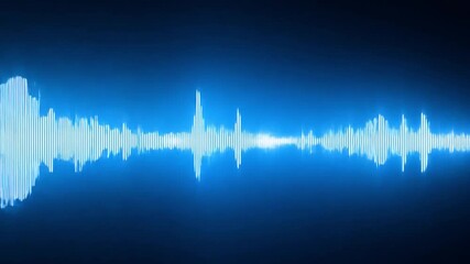 Leinwandbilder - A vibrant blue spectrum shows sound waves, highlighting various frequencies and amplitude variations in an engaging visual representation.