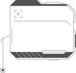 © ssstocker - Futuristic text frame. Digital hud black line style