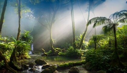 Canvas Print - beautiful natural landscape in the tropical forest