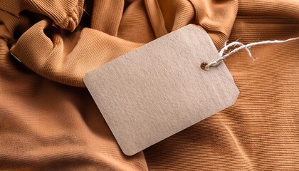 recycled paper tag on clothing background