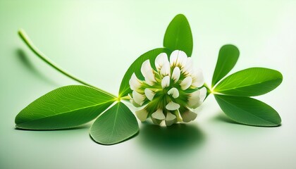 Wall Mural - fresh clover leaf and flower