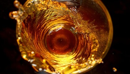 Wall Mural - super slow motion shot of whisky or cider vortex at 1000 fps