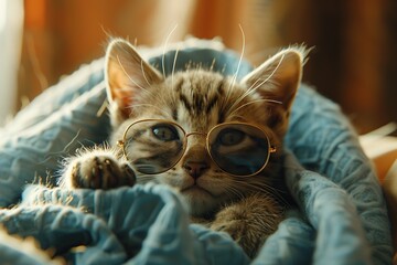 Poster - Cool Cat with Glasses