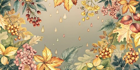 Wall Mural - autumn leaves on the ground