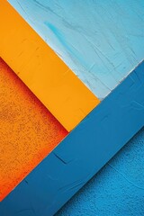 Wall Mural - A detailed view of a blue and orange wall, suitable for decorative or design purposes