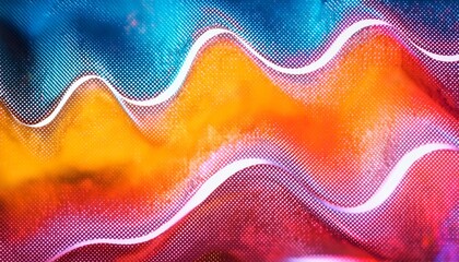 Wall Mural - a dynamic blend of color waves and dotted textures perfect for contemporary and vibrant art settings