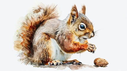 Canvas Print - A Watercolor Squirrel