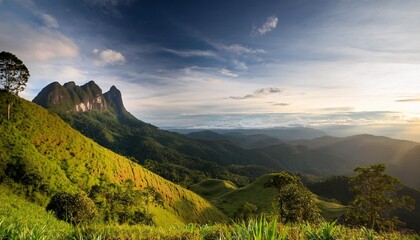 landscape in the mountains at borneo sabah