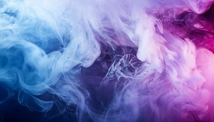 Sticker - mist texture color smoke paint water mix mysterious storm sky blue purple glowing fog cloud wave abstract art background with free space