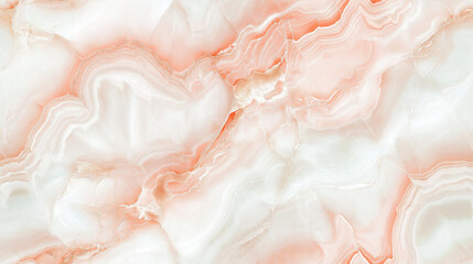 luxurious marble texture in pearl white and blush pink tones, with elegant veining patterns resembling flowing water