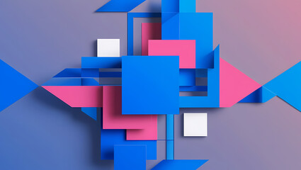 Wall Mural - Bright Blue Geometric Design Generative AI