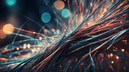 A wire with a blue and orange color