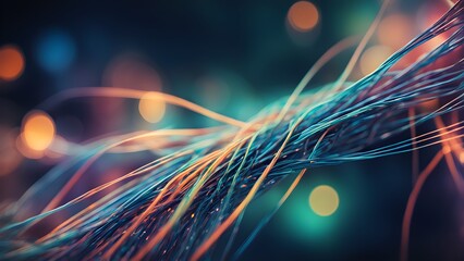 A colorful wire with a blue background