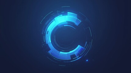 Modern logo template or icon of abstract letter C for cryptocurrency and blockchain industry  