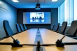 © JAKE STUDIO - Meeting room with CCTV cameras and video conferencing equipment front view techenabled meetings advanced tone Complementary Color Scheme