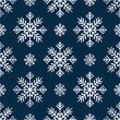 © ratatosk - Seamless knitting pattern with white snowflakes on blue background. New Year and Christmas concept. Traditional Fair Isle style. Cozy winter design for print, banner, poster, paper, textile, fabric