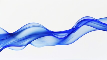 Wall Mural - Abstract Blue Wave on White Background