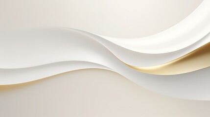 Wall Mural - Abstract background with white and gold curves.