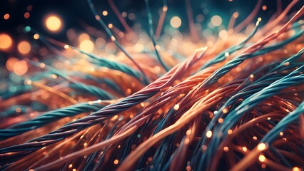 A colorful wire mesh with a lot of different colored wires