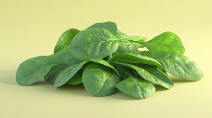 Wall Mural - Vibrant Organic Spinach Bunch 3D Illustration for Farming Concept