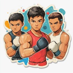 Three Young Boxers Ready for the Fight