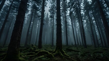  Dark sky with cloud. Cinematic horror nature bakcground.