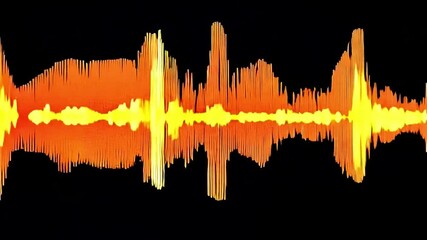 Leinwandbilder - A colorful representation of sound waves displayed in shades of orange and yellow, illustrating the intensity and fluctuations of audio.