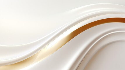 Wall Mural - Abstract white and gold background with curved lines.