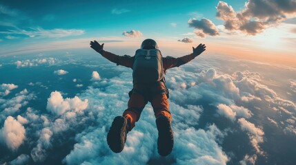 Wall Mural - sky diving extreme sport