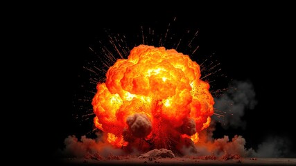 Wall Mural - Fire in the fireplace, explosion wallpaper, fire explosion wallpaper, atom bomb blast radius, bomb blast images, fire explosion on black screen background