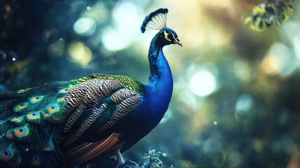 Wall Mural - Peacock in a Forest