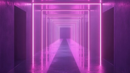 Neon Light Corridor