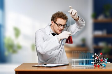 Wall Mural - Medical research laboratory, scientist student