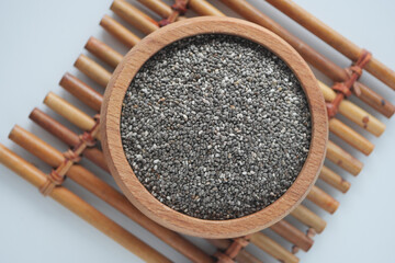 Sticker - close up of chia seed in a container ,