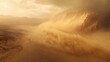 © kinara art design - A vast desert landscape with swirling sand and dramatic lighting.