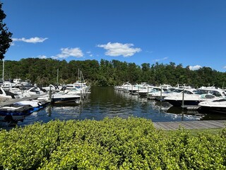 landscape boats in a marina