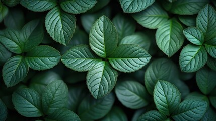 Canvas Print - Vibrant Green Leaves Background