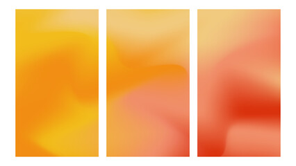 Aesthetic autumn colors smooth gradient vertical background. Collection set fall season gradient colors.